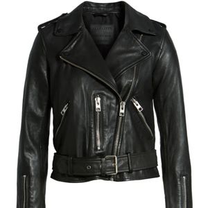 All Saints Balfern Biker Leather Jacket Small 2